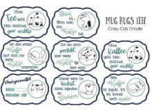 Stickserie - ITH Mug Rugs Crazy Cats Doodle 